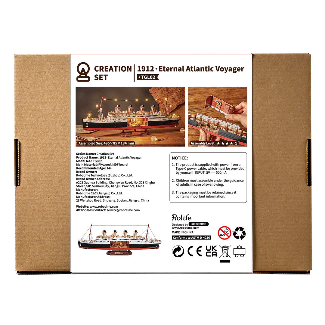 Rolife 1912 Eternal Atlantic Voyager - DIY 3D Wooden Puzzle - TGL02