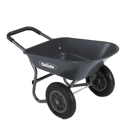 The Handy 78 Litre Galvanised Steel Wheelbarrow with Twin Puncture Proof Tyres