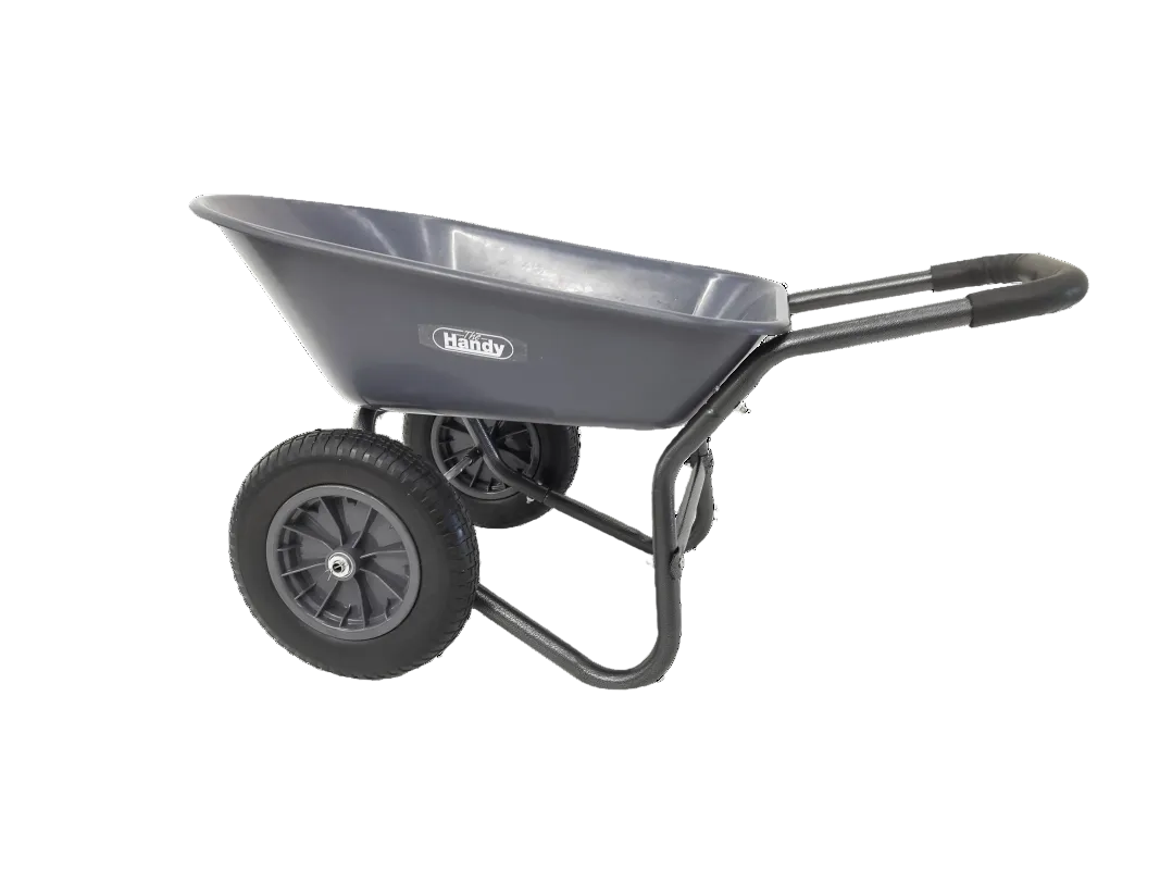 The Handy 78 Litre Galvanised Steel Wheelbarrow with Twin Puncture Proof Tyres