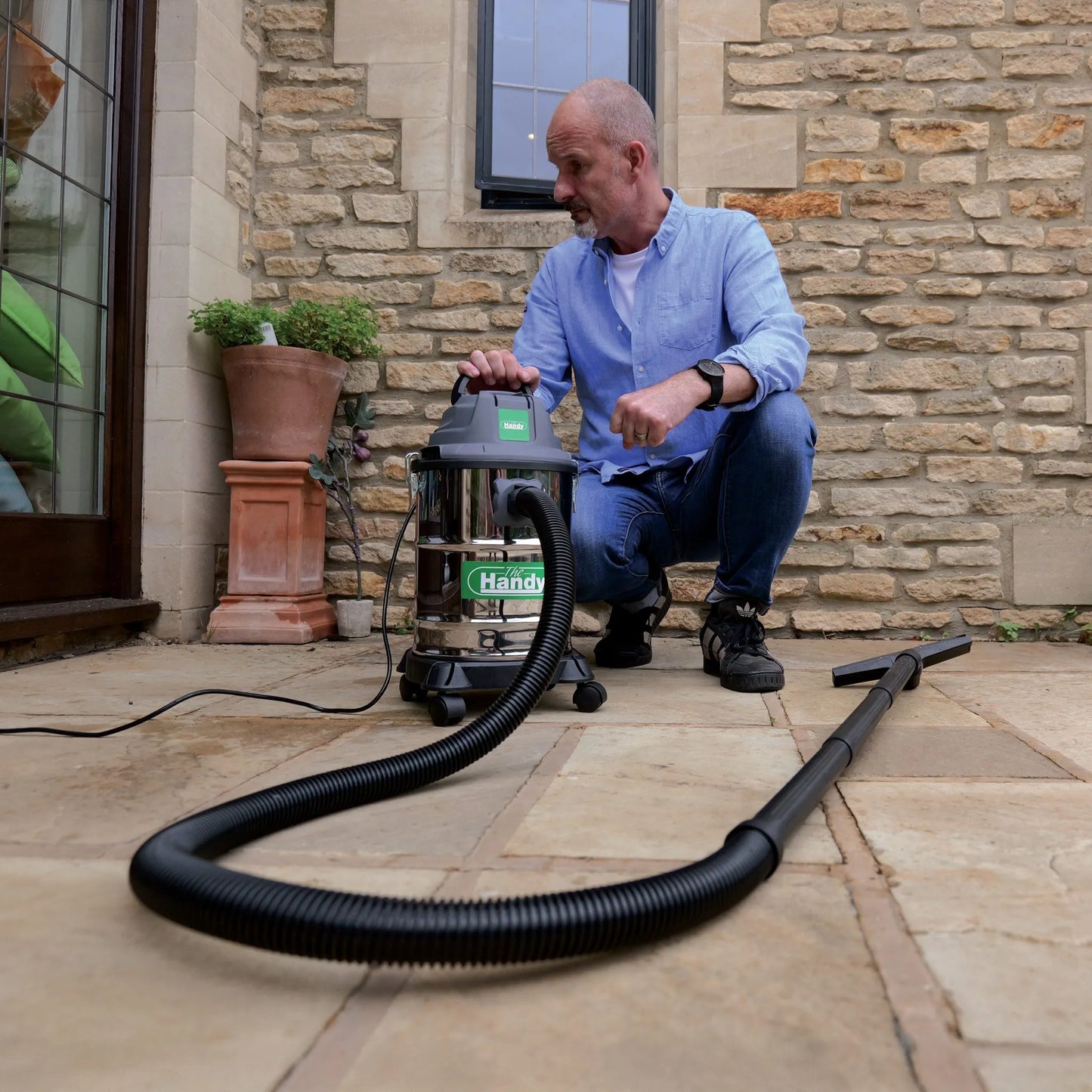 The Handy 1250W 15 Litre Stainless Steel Wet & Dry Vacuum Cleaner