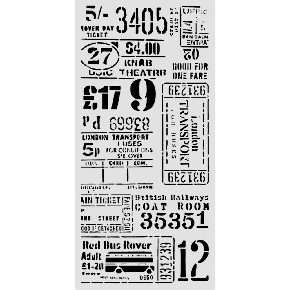 Stamperia Our Way Tickets Stencil (12x25cm)