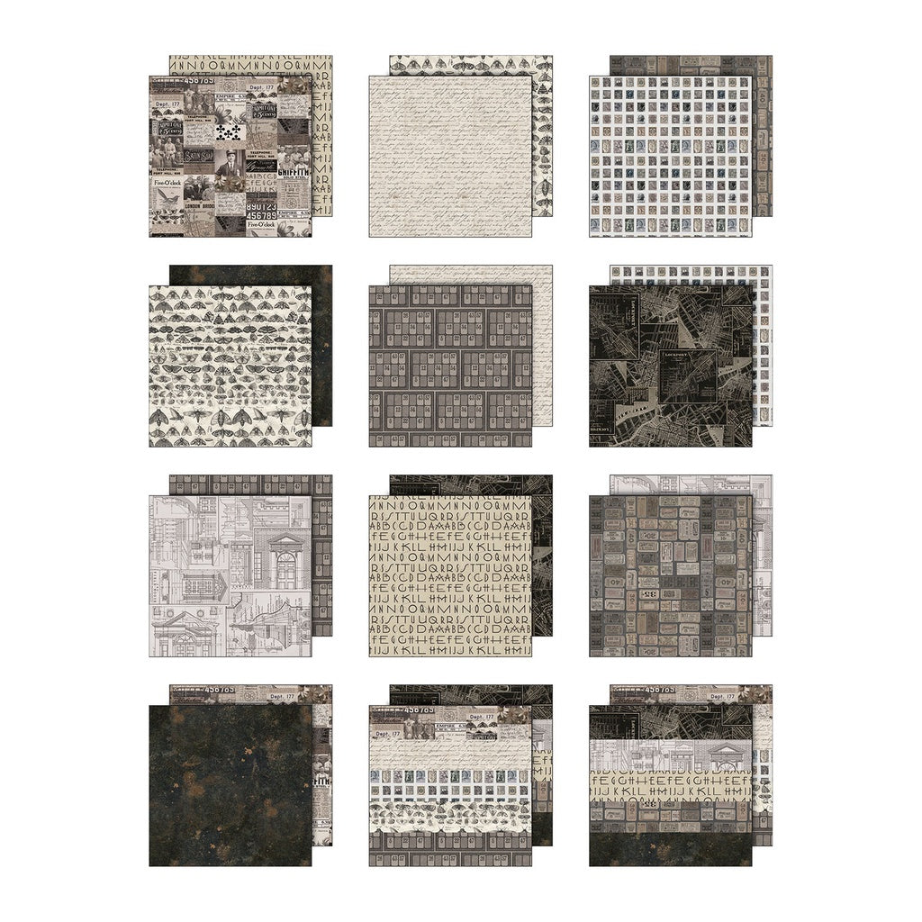 Tim Holtz Idea-ology Palette Papers: Charcoal Full Collection