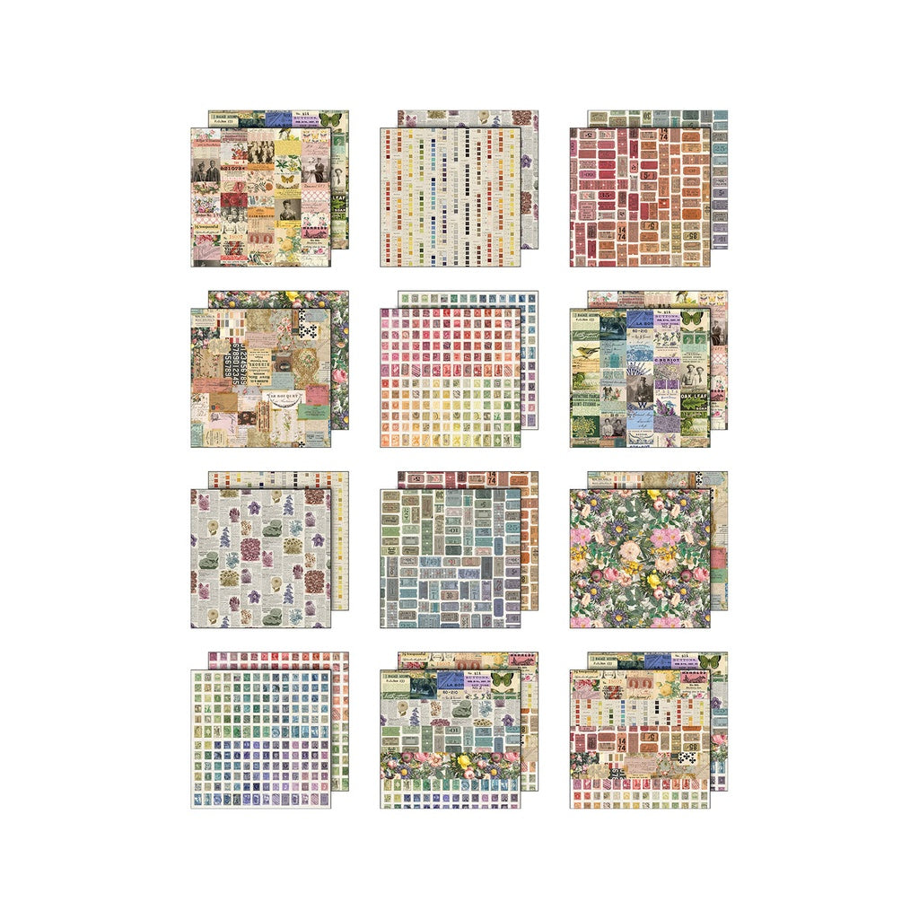 Tim Holtz Idea-ology Palette Papers Final Release Collection – 72 Sheets (12" x 12" & 8" x 8")