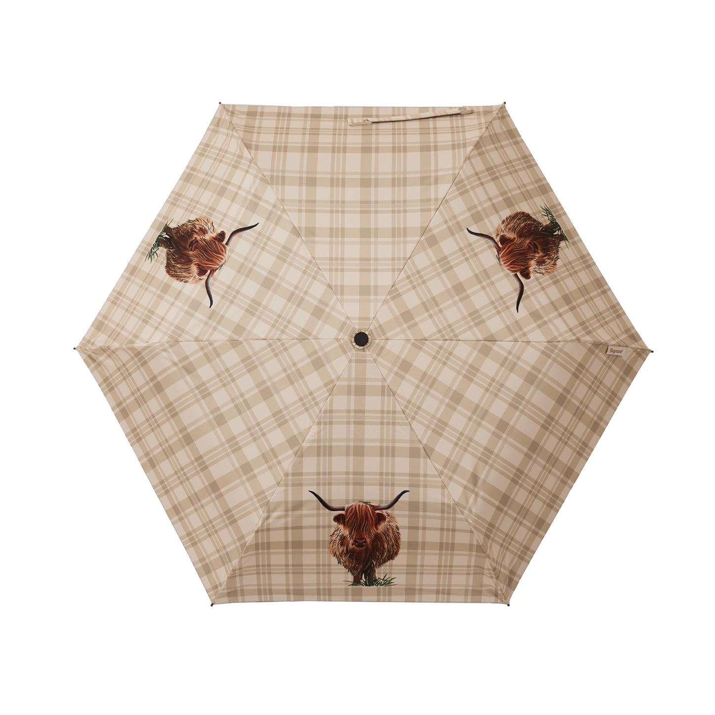 Signare Tapestry Highland Cow Automatic Umbrella with Shopper Bag