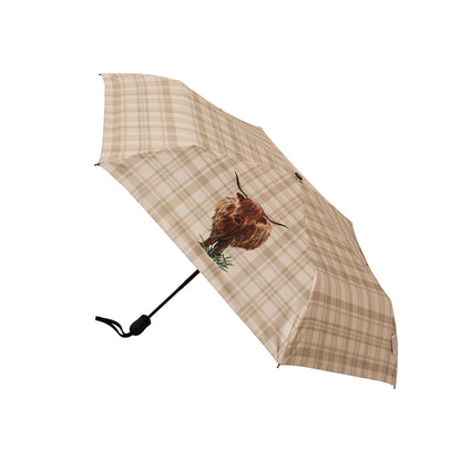 Signare Tapestry Highland Cow Automatic Umbrella with Shopper Bag