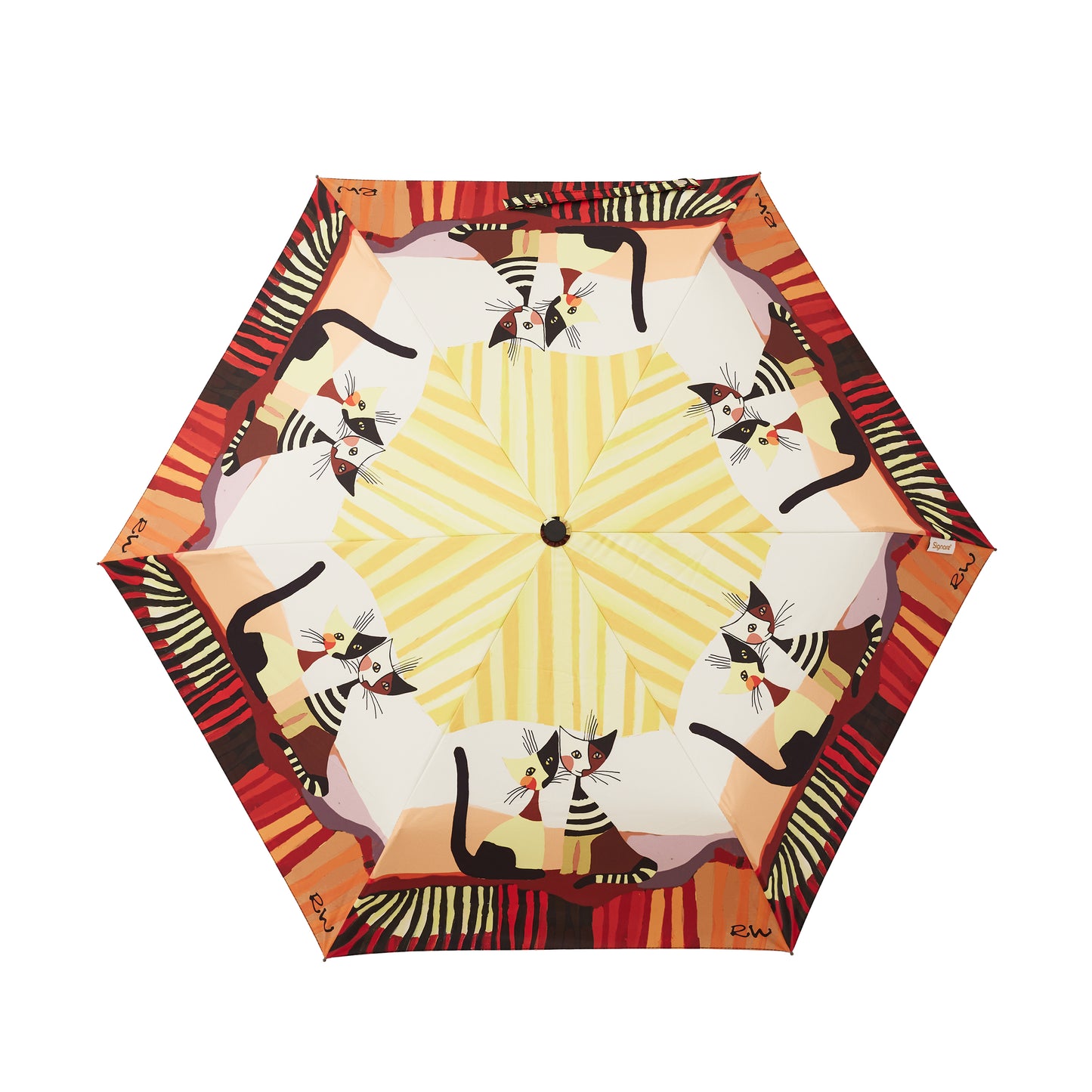 Signare Tapestry Rosina Cat Automatic Umbrella with Shopper Bag