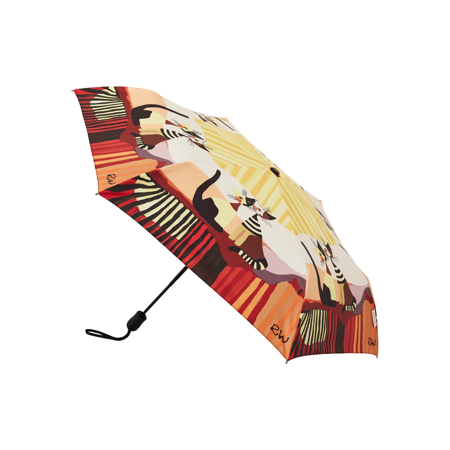 Signare Tapestry Rosina Cat Automatic Umbrella with Shopper Bag