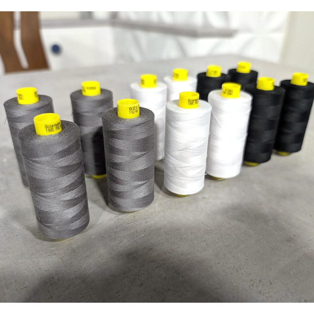 Mara Professional Overlocking Thread - 12,000m - Black, White & Neutral