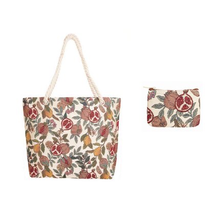 Signare Tapestry Rope Beach Bag with Zip Purse