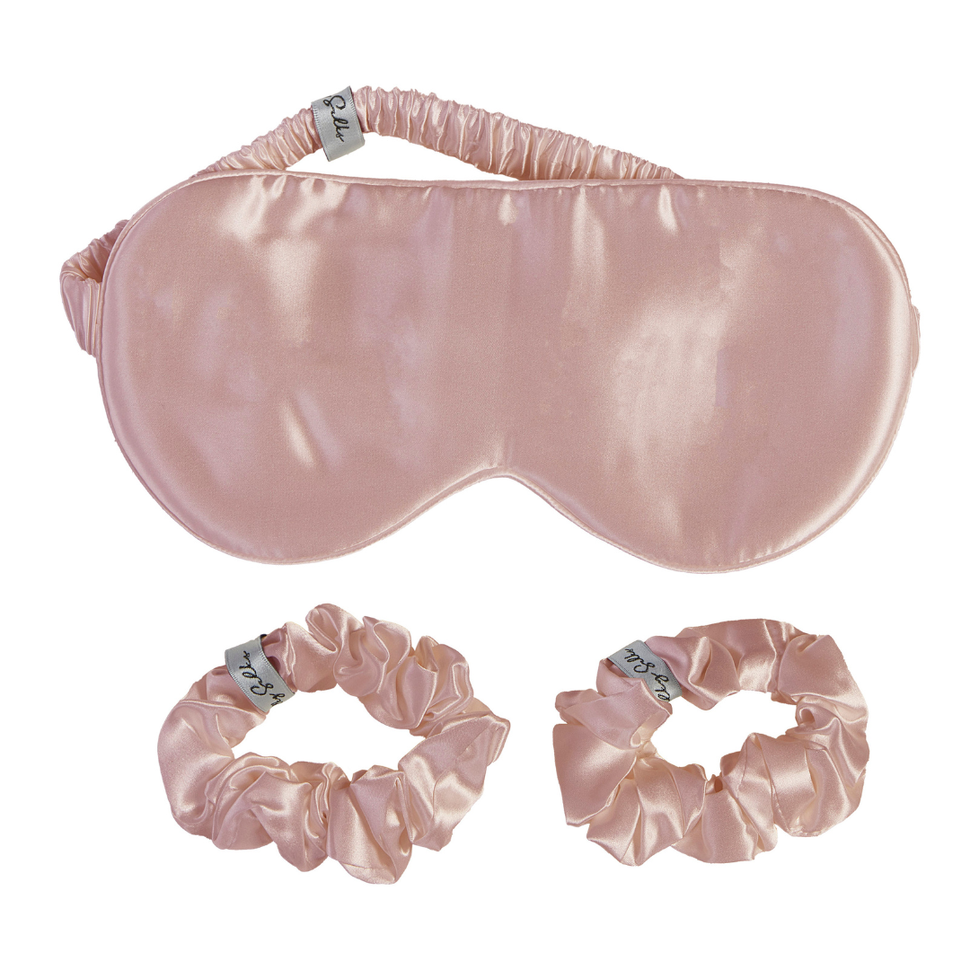 Silky Silks Mulberry Silk Gift Set of Eye Mask & 2 Hair Scrunchies