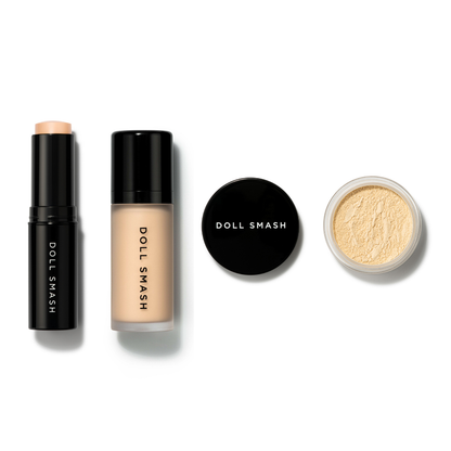 Doll Smash Cosmetics Barely There Base Kit - Includes Free Travel Eternal Setting Powder worth £18