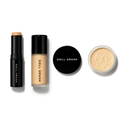 Doll Smash Cosmetics Barely There Base Kit - Includes Free Travel Eternal Setting Powder worth £18