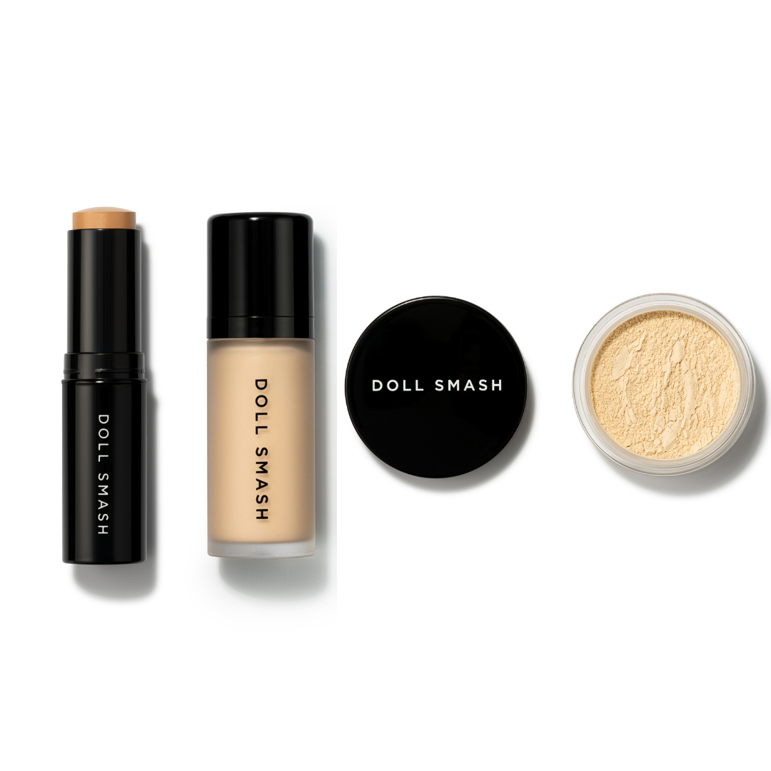 Doll Smash Cosmetics Barely There Base Kit - Includes Free Travel Eternal Setting Powder worth £18