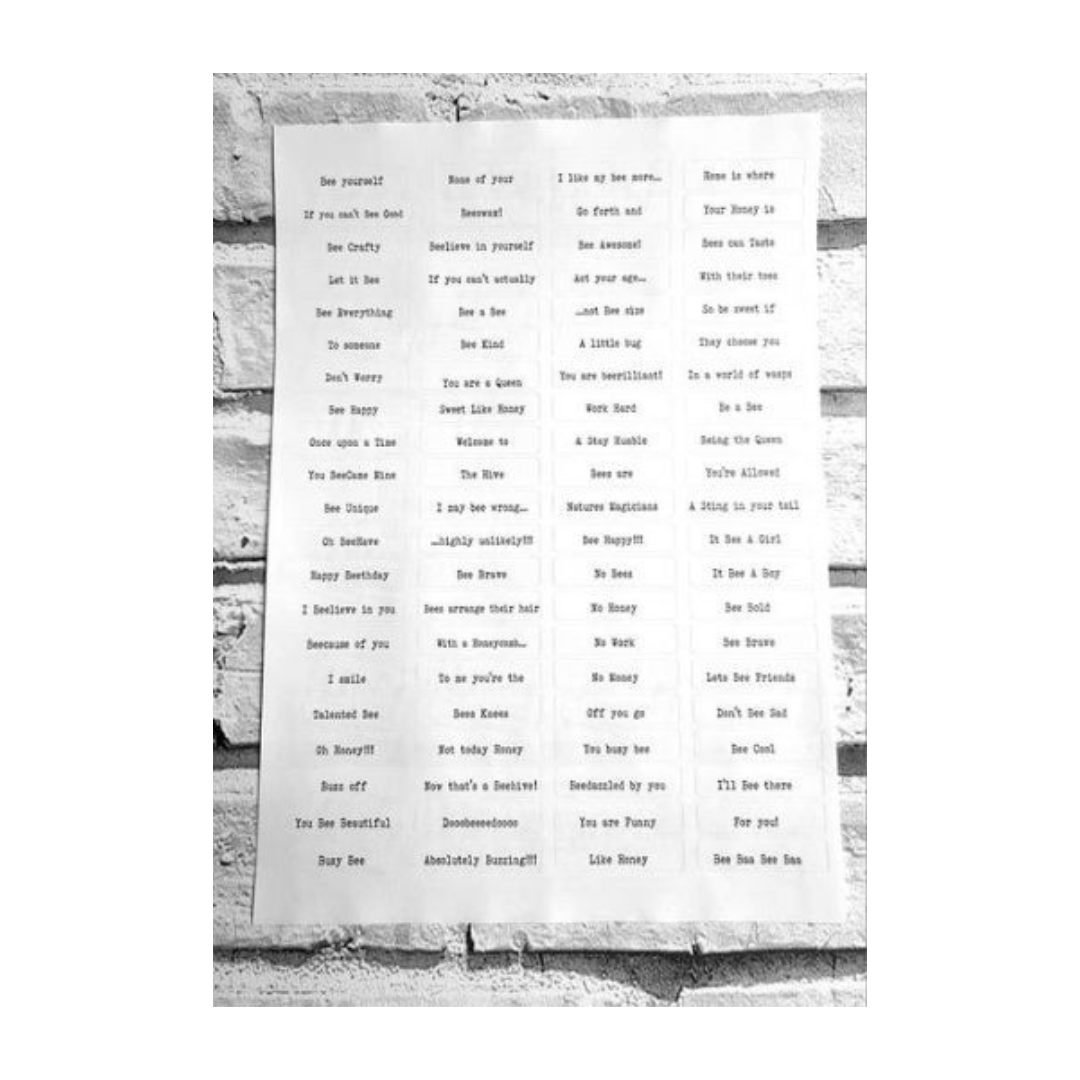Bee Crafty Stickers Wordy Stickers - Bee Words