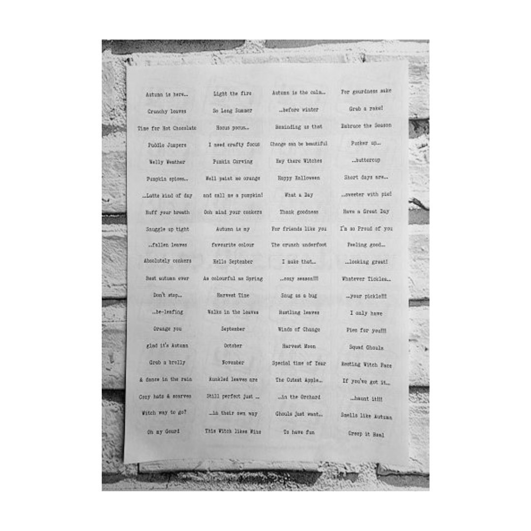 Bee Crafty Stickers Wordy Stickers - Autumn