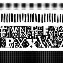 Funky Fossil 4 x Monochrome Washi Tapes - 1 x 30mm Wide, 2 x 15mm Wide & 1 x 10mm Wide