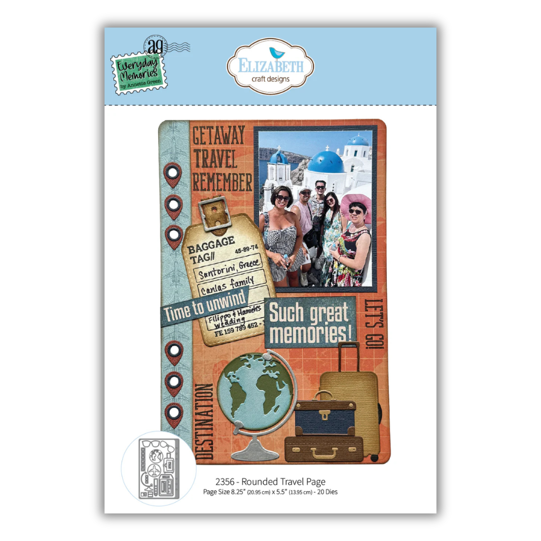 Elizabeth Craft Designs Rounded Travel Page Die Set - 20 Dies