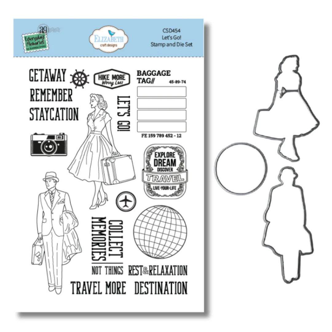 Elizabeth Craft Designs Let's Go Stamp & Die Set