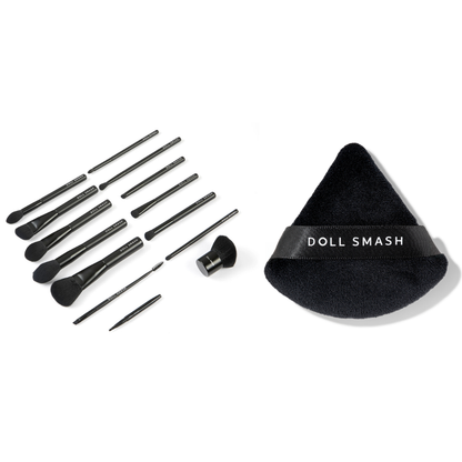 Doll Smash Cosmetics Full Make Up Brush Set With Free Velour Powder Puff Set worth £16.00