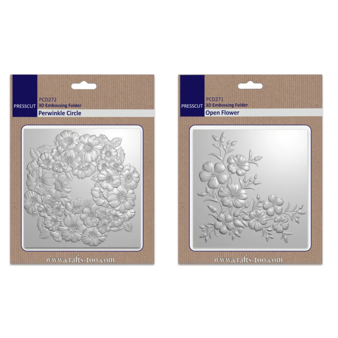 Press Cut 3D Embossing Folders BOGOF Set 1 - Periwinkle