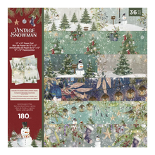 Crafters Companion Vintage Snowman 12" x 12" Paper Pad - 36 Sheets