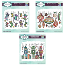 Creative Expression Set of 3 Christmas Rubber Stamps by Bonnita Moaby