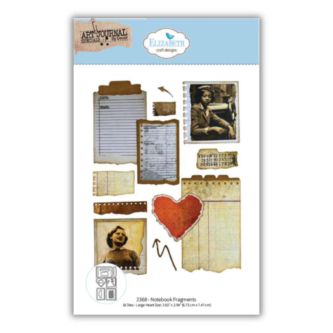 Elizabeth Craft Designs Notebook Fragments Die Set - 18 Dies