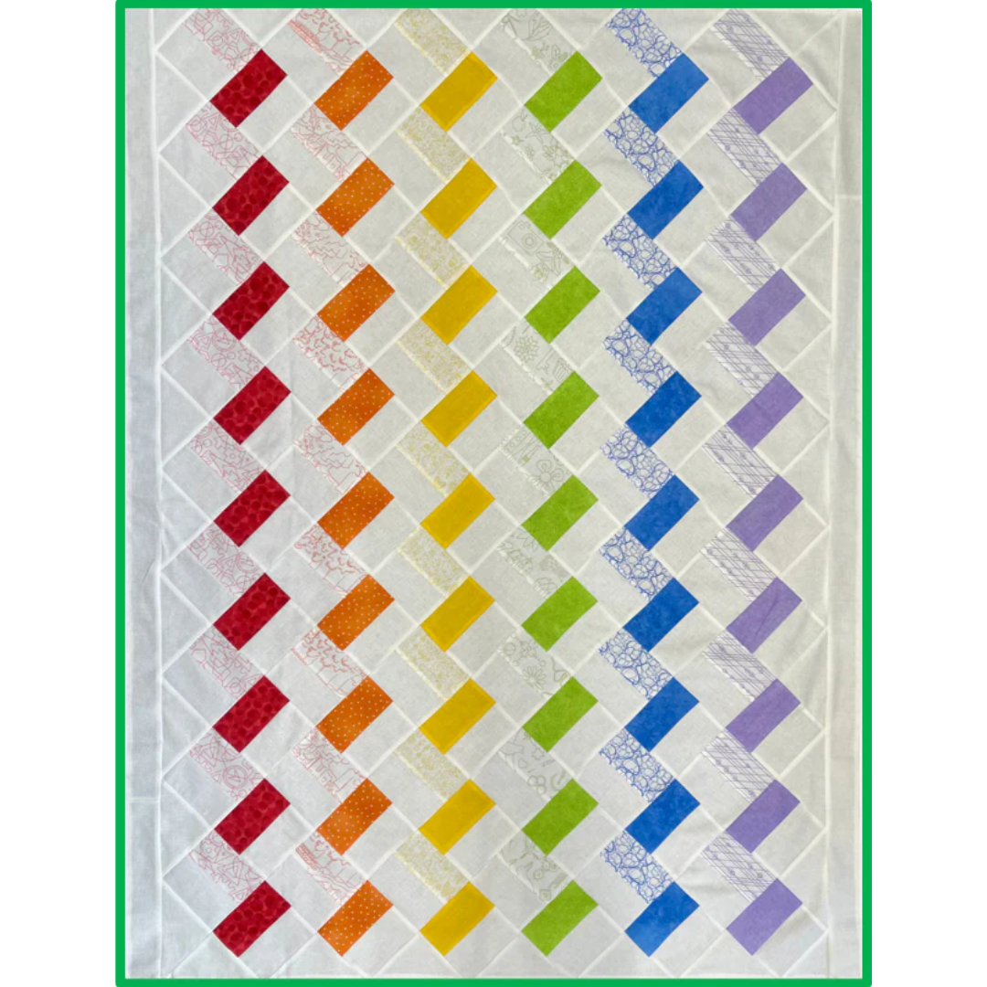 Village Fabrics Rainbow Chevrons Quilt Kit