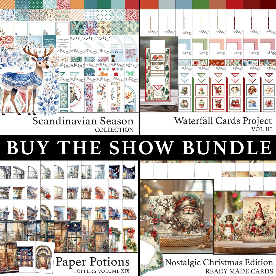 The Crafty Witches Scandinavian Festiive Digital Bundle with FREE Nostalgic Christmas Ready-made Cards Digital Collection