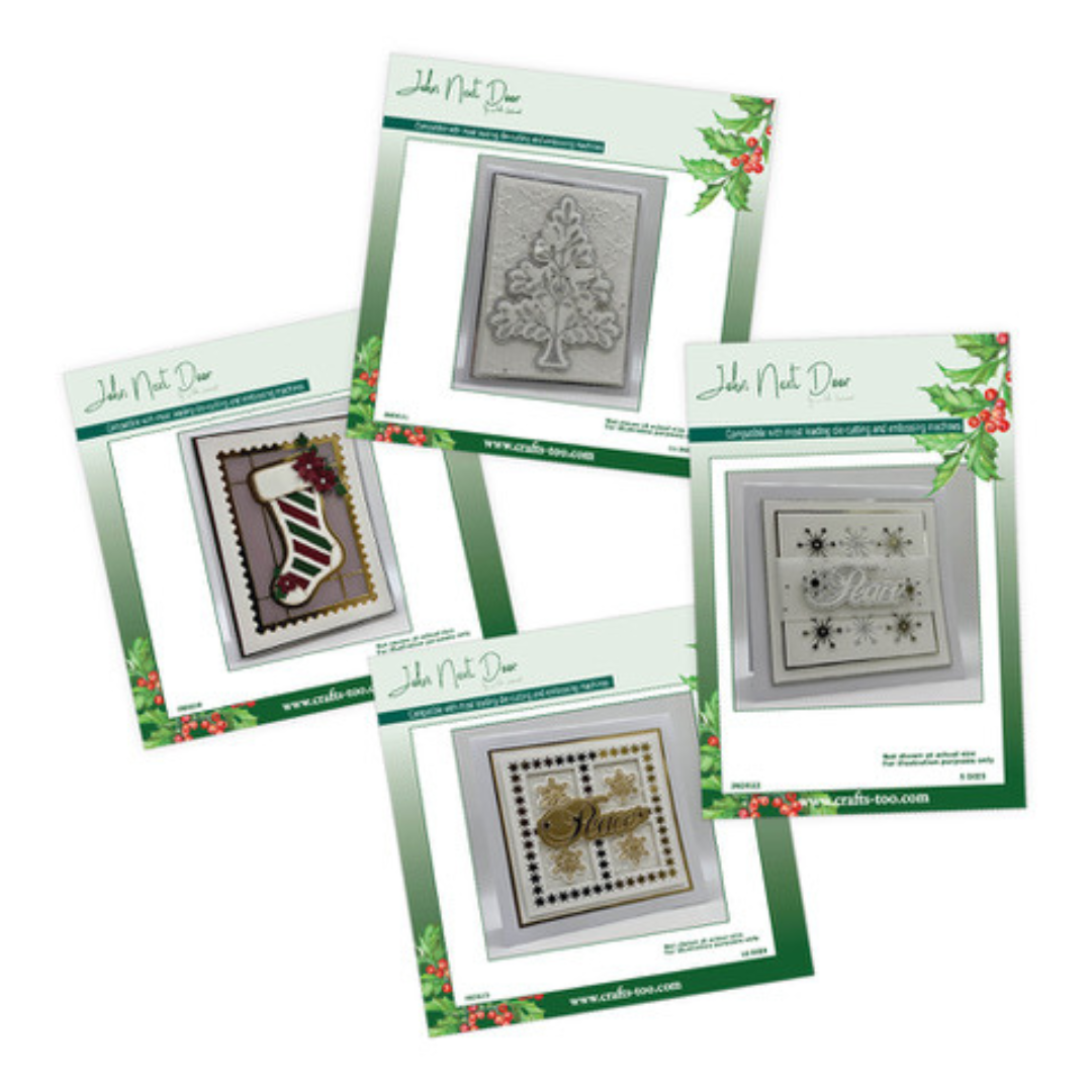 John Next Door Christmas Die Set  Bundle - Stocking, Tree, Peace & Window