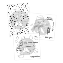 Two Jays Festive Stamp Bundle - Snowman Tree & Starry Background - HALF PRICE