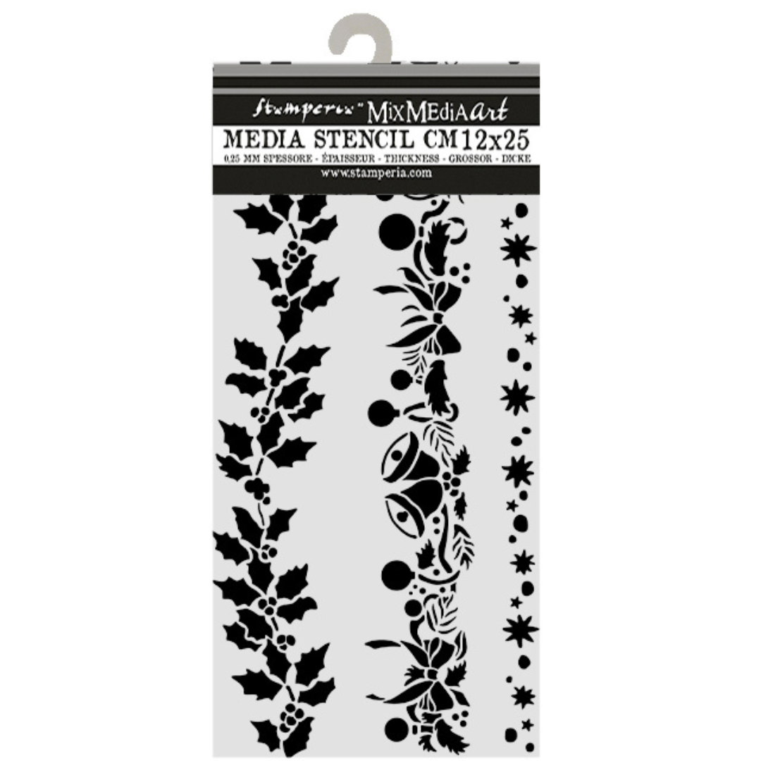 Stamperia Winter Magic Christmas Borders 12x25cm Stencil