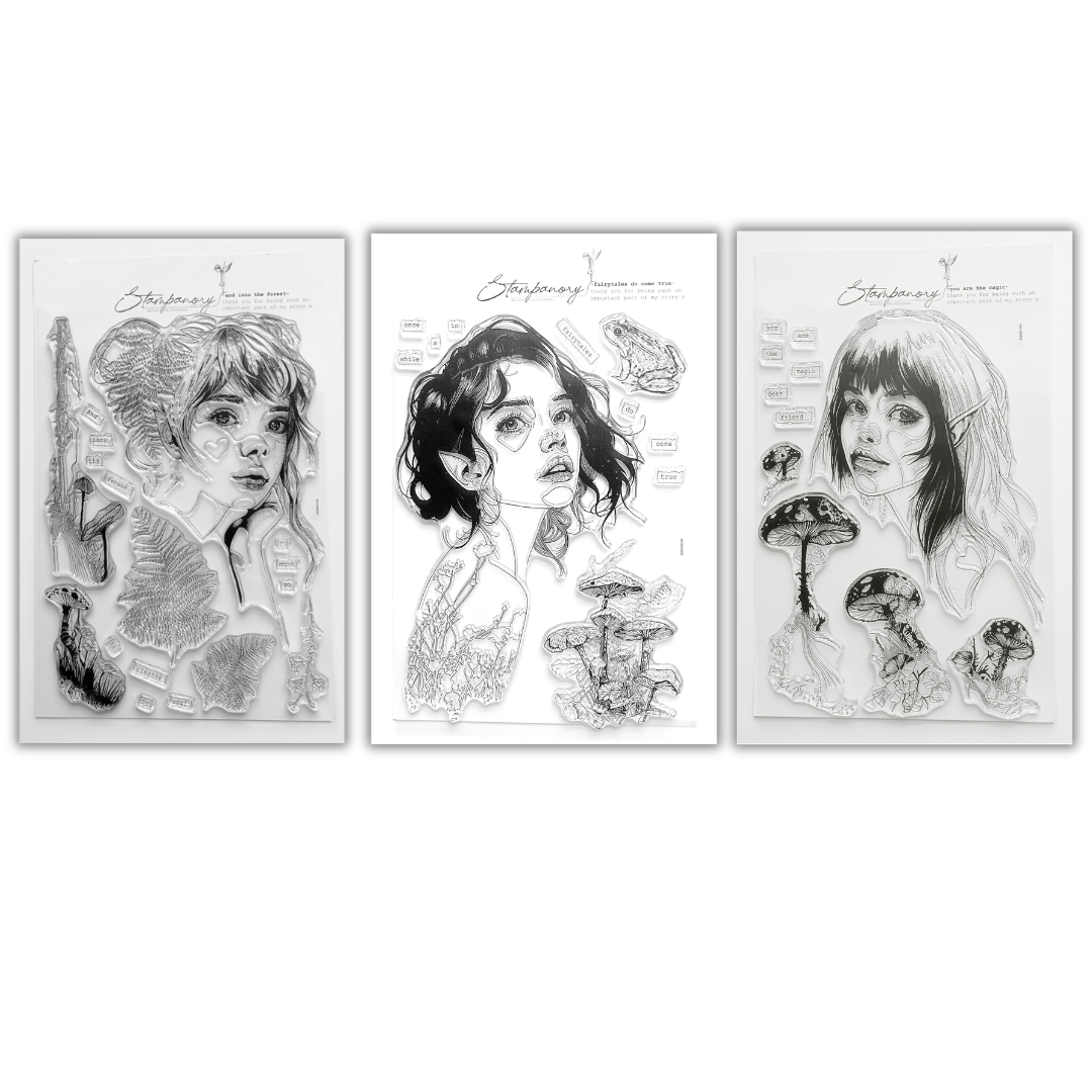 Stampanory Into the Forest we will go Collection 3 x A5 Stamp Sets - 39 Stamps