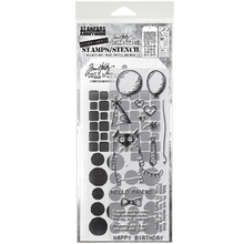 Tim Holtz Mixed Media Stamps & Stencil Set #09 - Snarky Cat