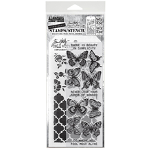 Tim Holtz Mixed Media Stamps & Stencil Set #44 - Flutter