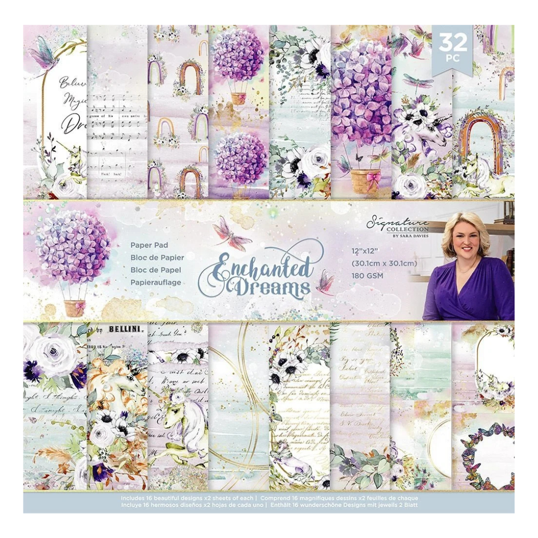 Crafters Companion Enchanted Dreams 12" x 12" Paper Pad - 32 Sheets
