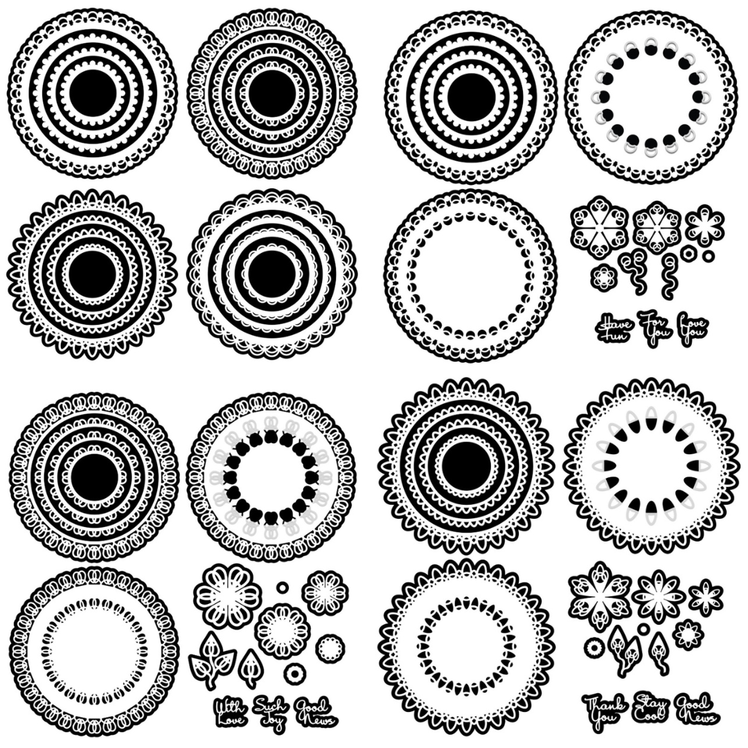 The Crafty Witches Doily Lattice Dies Collection SVG Files