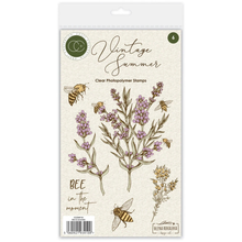 Craft Consortium Vintage Summer A6 Clear Photopolymer Stamps Bee & Lavender by Olena Kovalova