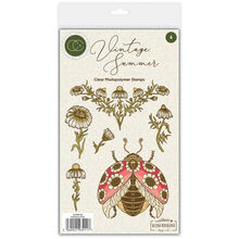 Craft Consortium Vintage Summer A6 Clear Photopolymer Stamps Ladybug & Daisy by Olena Kovalova