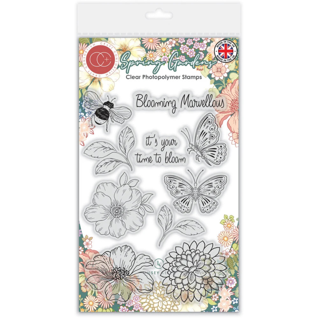 Craft Consortium Spring Gardens Clear Stamps