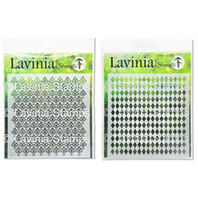 Lavinia Stamps Chequerboard & Baroque Flower Stencils