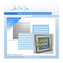 John Next Door 3D Embossing Folder & Stencil Set - Argyle