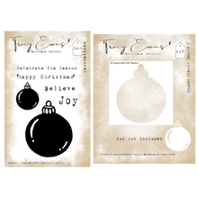 Tracey Evans Decoration A7 Stamp Set & Snippet Stencil Bauble 2 - 4x4" stencil with cutout