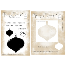 Tracey Evans Christmas Wishes A7 Stamps & Snippet Stencil Bauble  4x4" Stencil with cutout