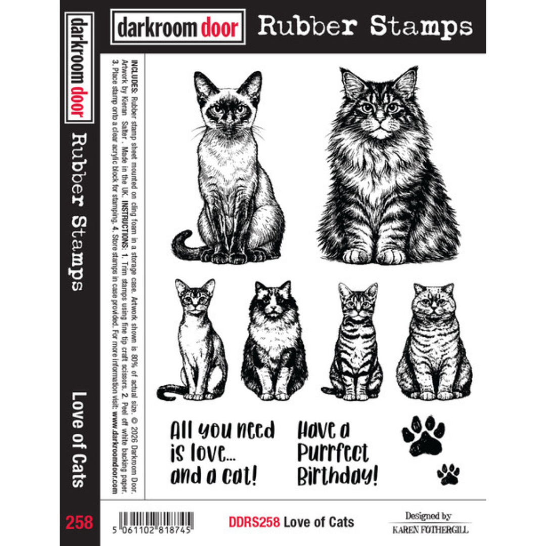 Darkroom Door Love of Cats Rubber Stamp Set