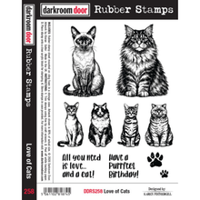 Darkroom Door Love of Cats Rubber Stamp Set