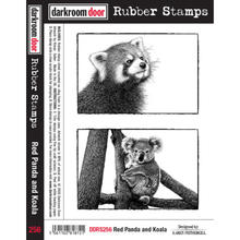 Darkroom Door Red Panda and Koala Rubber Stamp Set