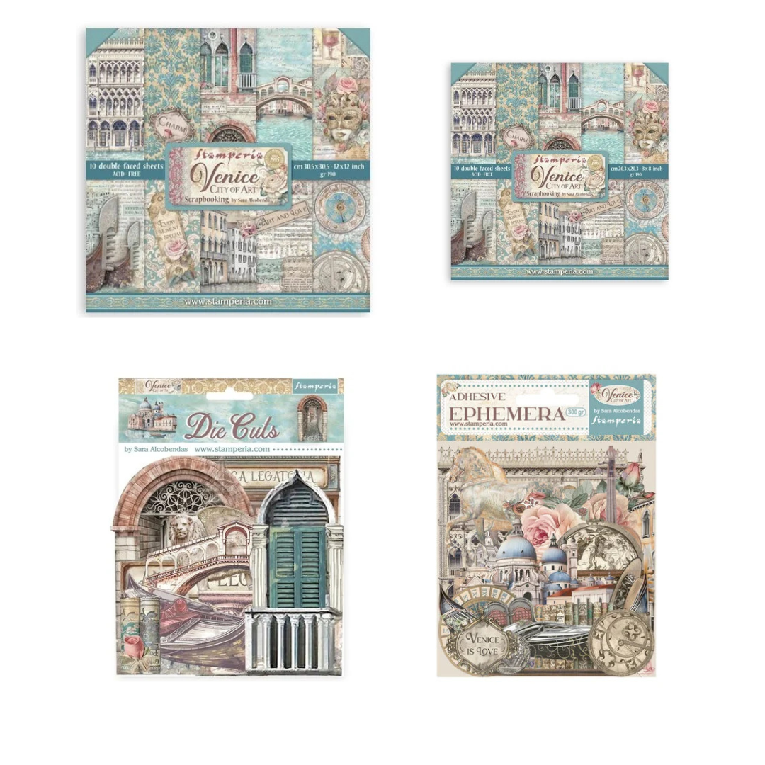 Stamperia Venice City of Art 12x12 & 8x8" Paper Pads, Die-Cuts & Ephemera