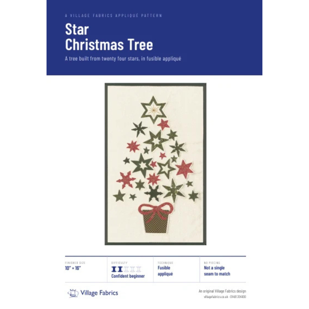 Village Fabrics Star Christmas Tree Wall hanging Pattern
