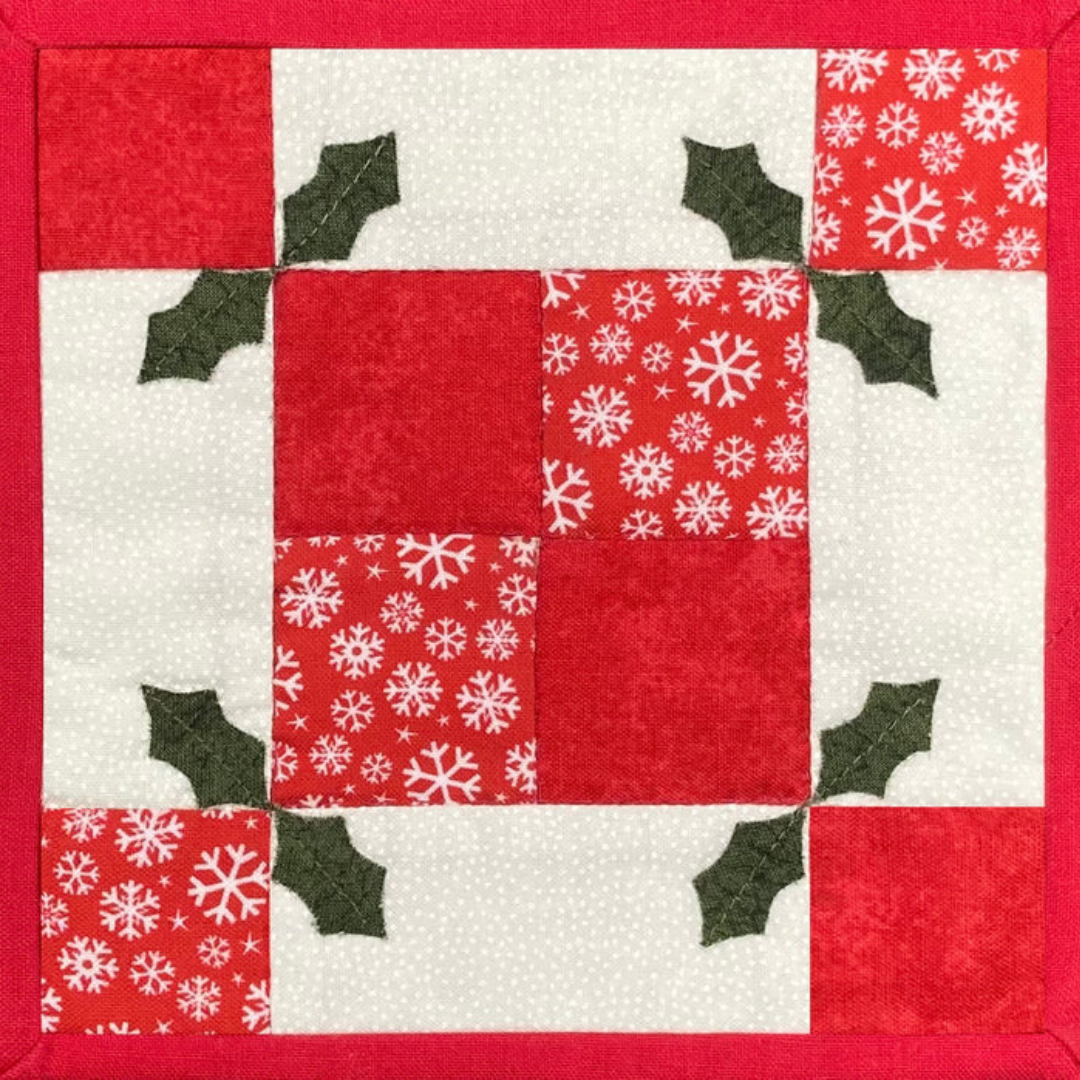 Village Fabrics Holly Mug Mat Kit